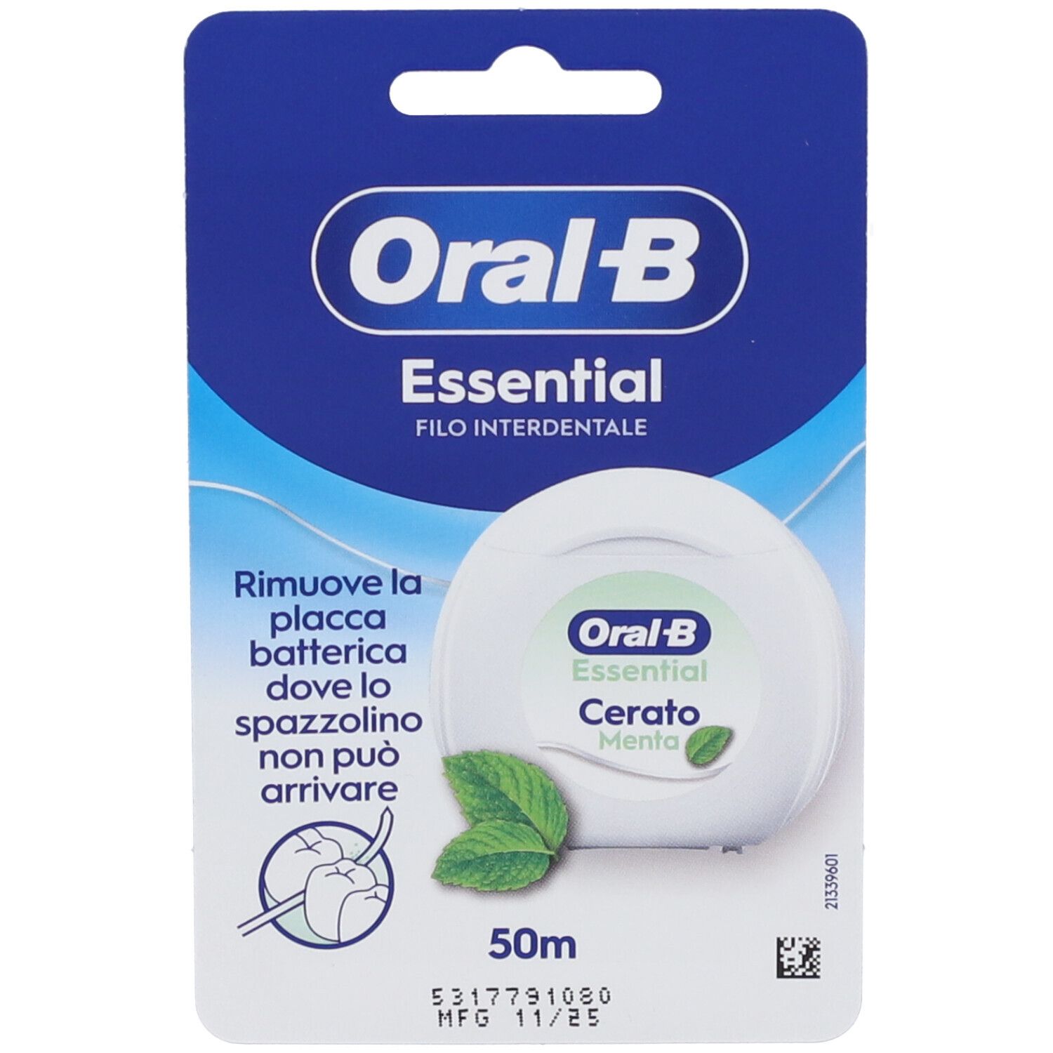 Oral-B Man Filo Interdentale Cerato Menta 50 Metri 1 pz interdentale