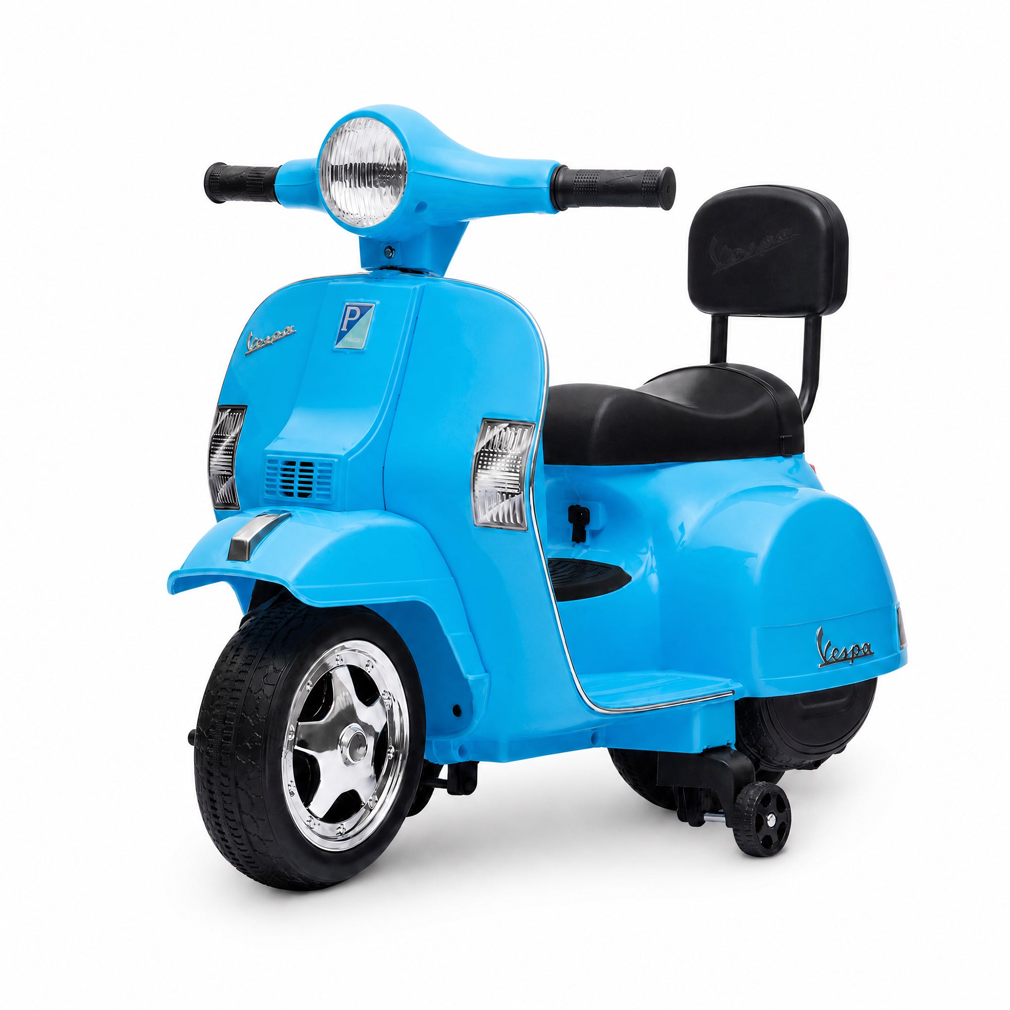 Garvee Officially Licensed Vespa Kids Electric Ride On Car, 6V Battery Powered 4-Wheel Scooter – Headlight – Backrest – Training Wheels – Durable...