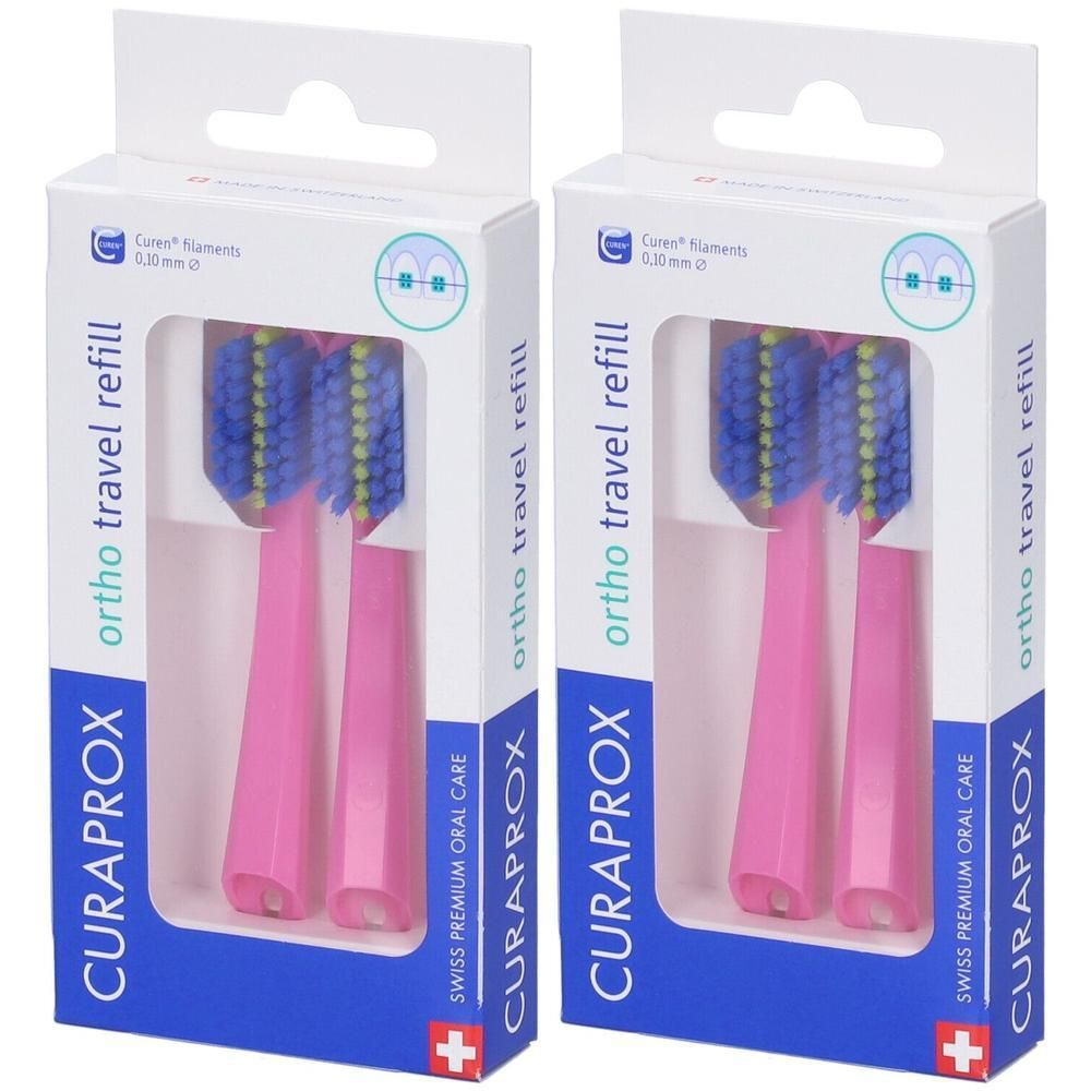 Curaprox Testine Di Ricambio Per Spazzolino Da Viaggio Ortho Pink 2 Pe