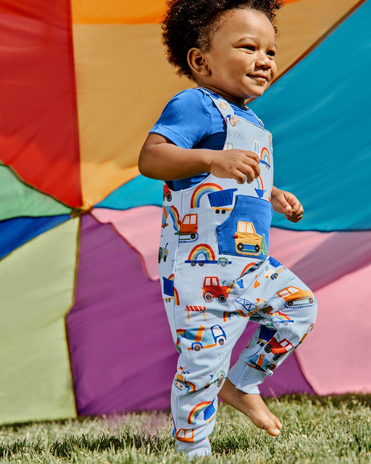 Rainbow Trucks Overall Set - 2T - Little Sleepies