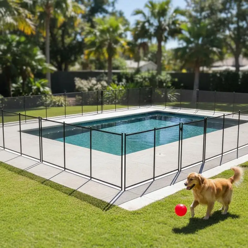 Clôture de piscine, clôture de piscine amovible pour la sécurité des enfants de 1,21 x 21,95 m, installation facile en DIY, clôture de piscine, filet de clôture de piscine en PVC Teslin de 340 g,