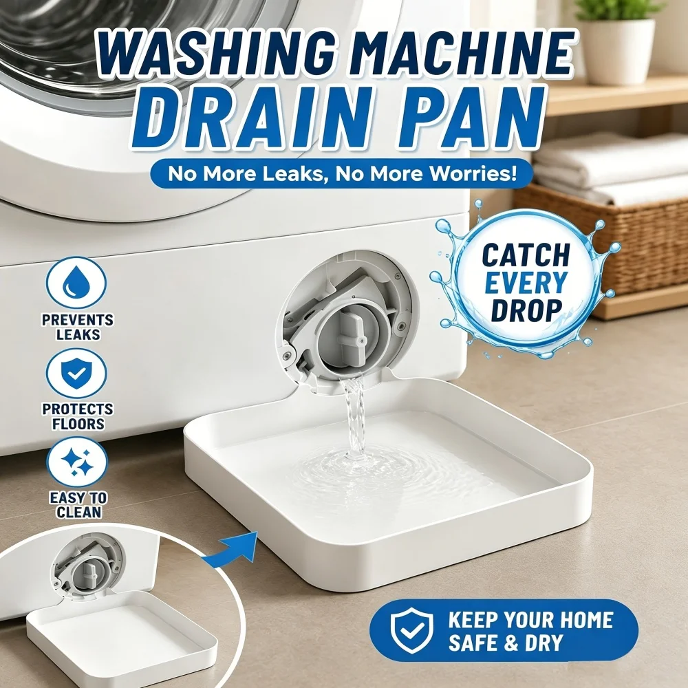 Simple Water Tray for Drum Washing Machine Washing Machine Drain Tray Effectively Prevents Overflow on The Floor of Laundry Room