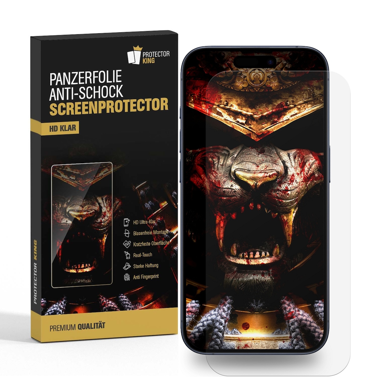 4x Panzerfolie für iPhone 17 Pro Anti-Shock HD klar Displayschutz Schutzfolie Screen-Protector, Anti-Kratz, Anti-Schmutz