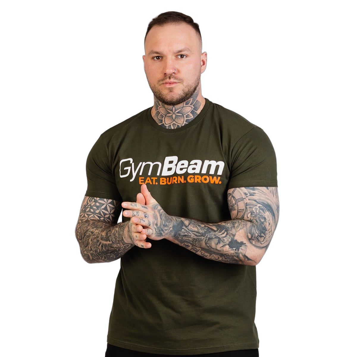 T-shirt Grow da uomo in cotone verde militare 1 St