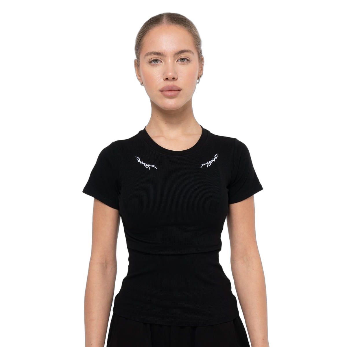 Top donna a costine slim Tribal nero 1 St
