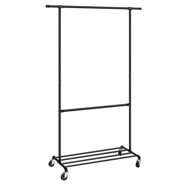 Songmics Rollgarderobe schwarz 100/49/198 cm, 100x198x49 cm