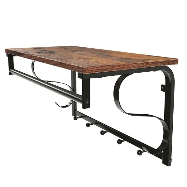 VASAGLE Wandgarderobe braun / schwarz 60/30/31,7 cm, 60x31.7x30 cm