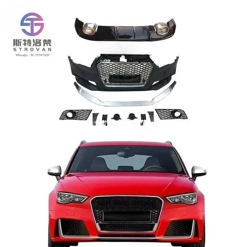 Nouveaux kits de pare-chocs avant et diffuseur arrière Audi A3 S3, kits carrosserie A3 S3 pour Audi A3 8v S3 2012 2013 2014 2015 2016, kit carrosserie style RS3
