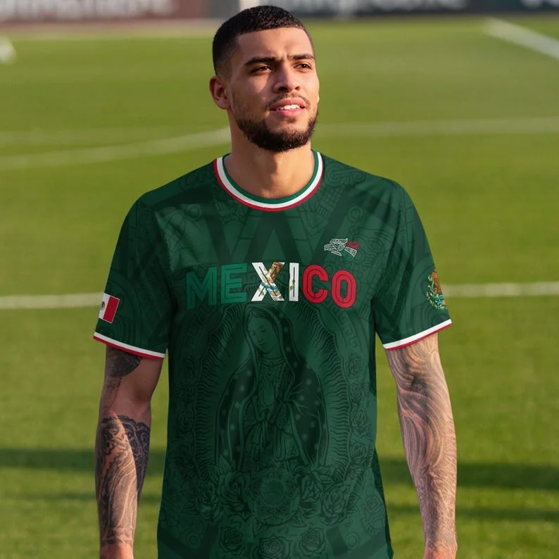 Maillot de football du Mexique, imprimé drapeau national, domicile et extérieur, maillot de football pour enfant, tenue d'équipe, vêtements de supporter pour hommes et femmes