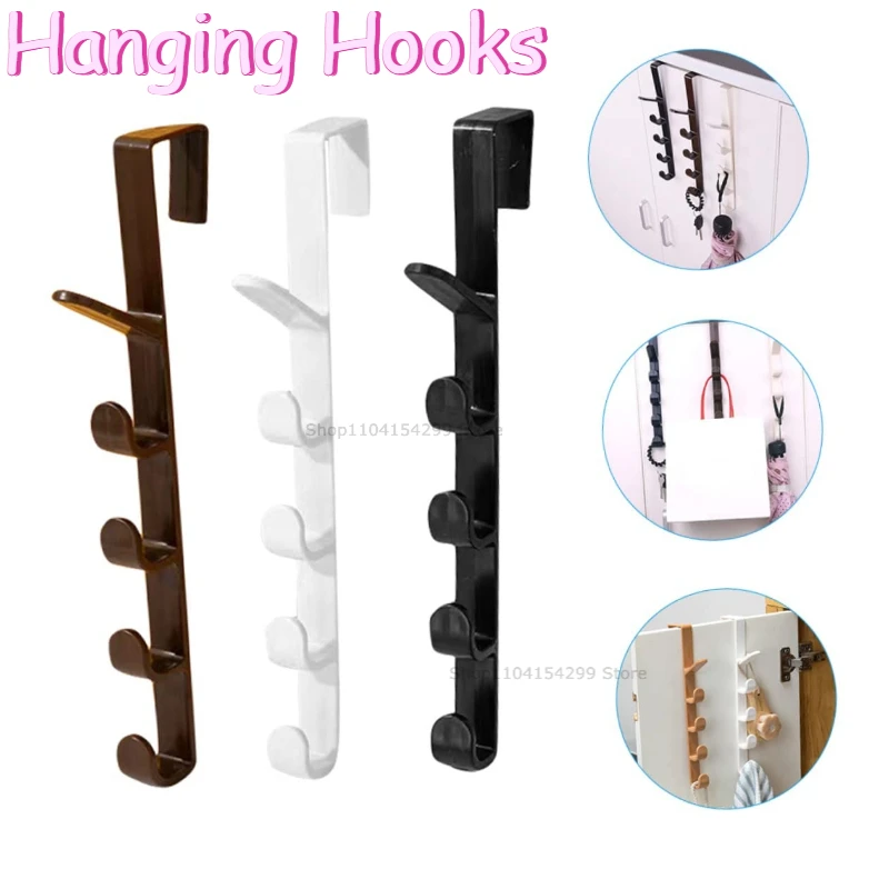 5-lagiger tragbarer Türhaken für Handtücher, 5 Haken, 5 Stifte für Kleidung und Handtücher, platzsparender Tür-Organizer