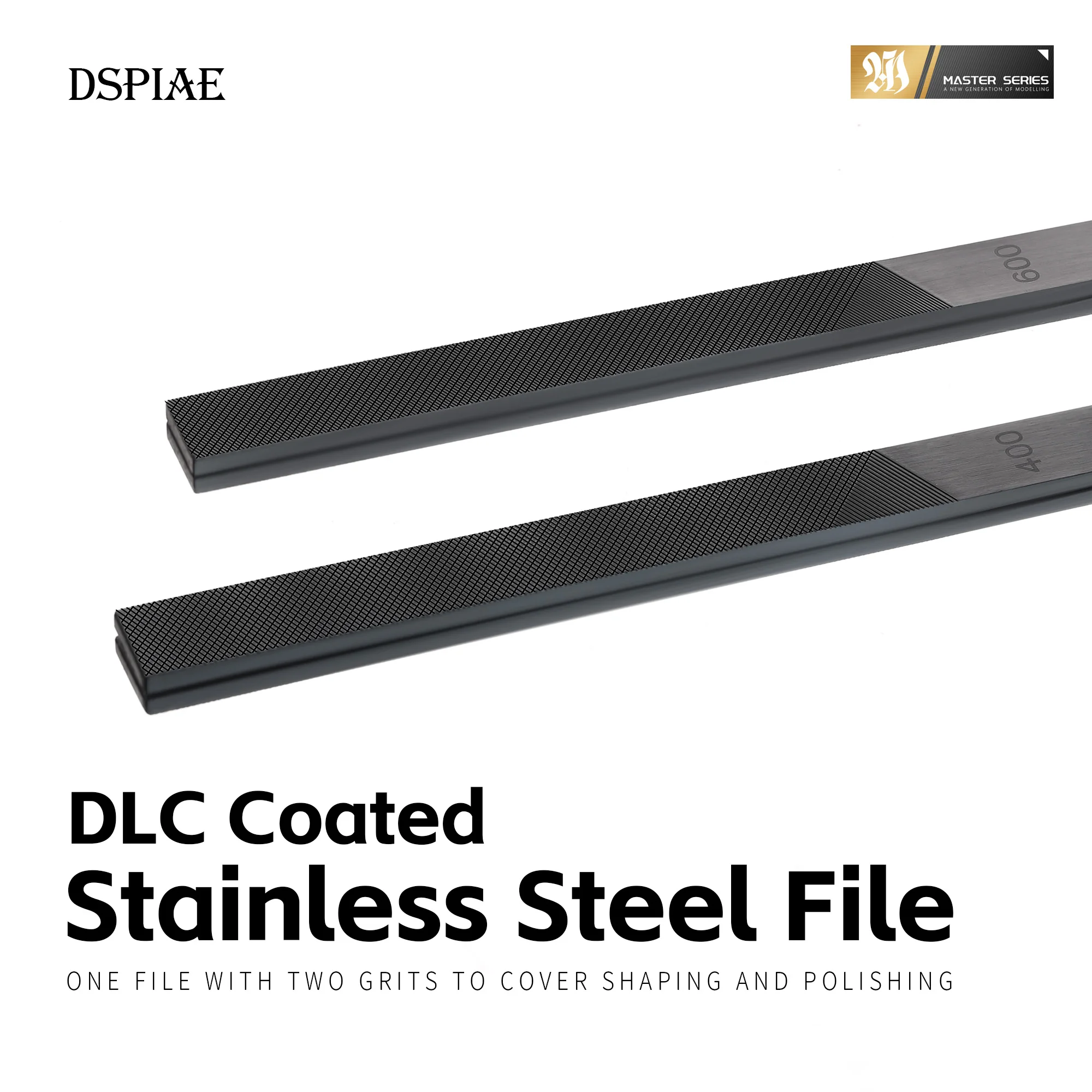 DSPIAE AT-FX Professional File DLC-Coated Stainless Steel Double-Sided Grit Mesh Sanding Tool for ABS PS Resin Model Hobby