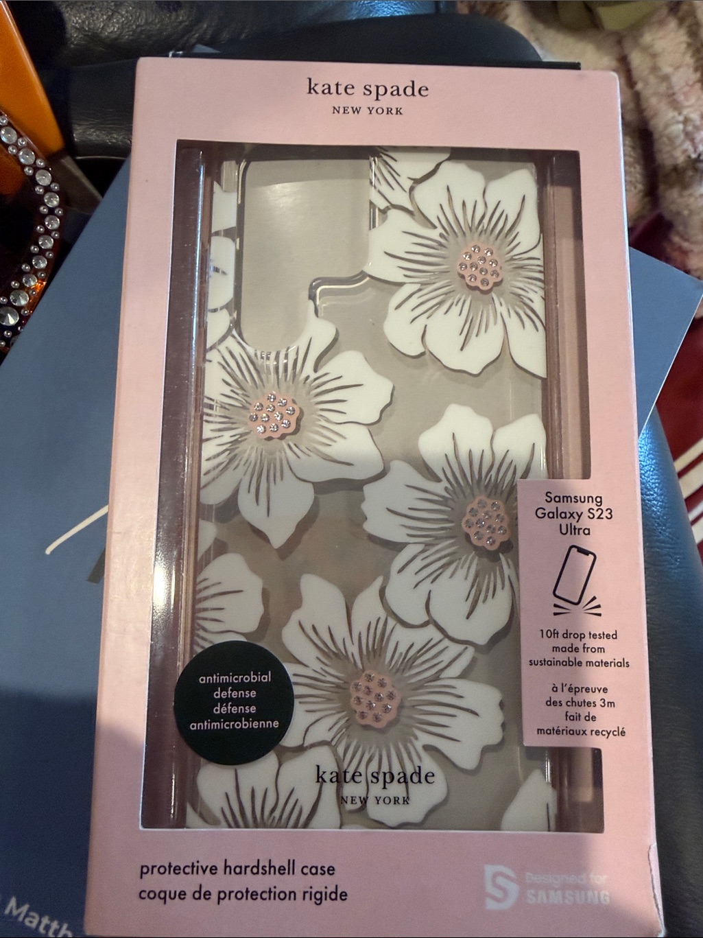 Kate Spade Cell Phones & Accessories | Kate Spade Pink & White Floral Samsung Galaxy S23 Ultra Case | Color: Pink/White | Size: Samsung Galaxy S23 Ultra