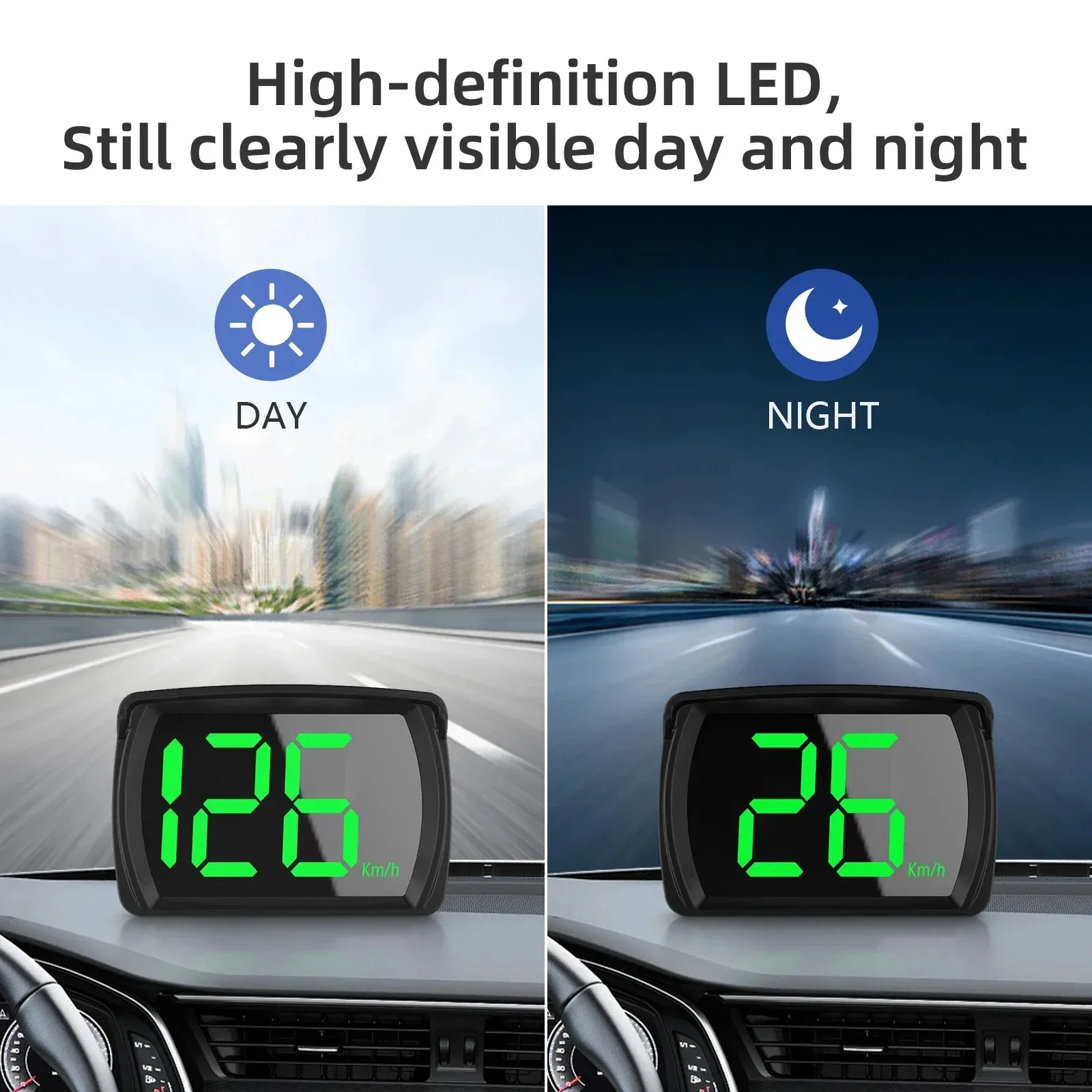 Pour voiture neuve, affichage tête haute, GPS, compteur de vitesse numérique, HUD, grand écran, compteur de vitesse KMH, accessoires automobiles intelligents