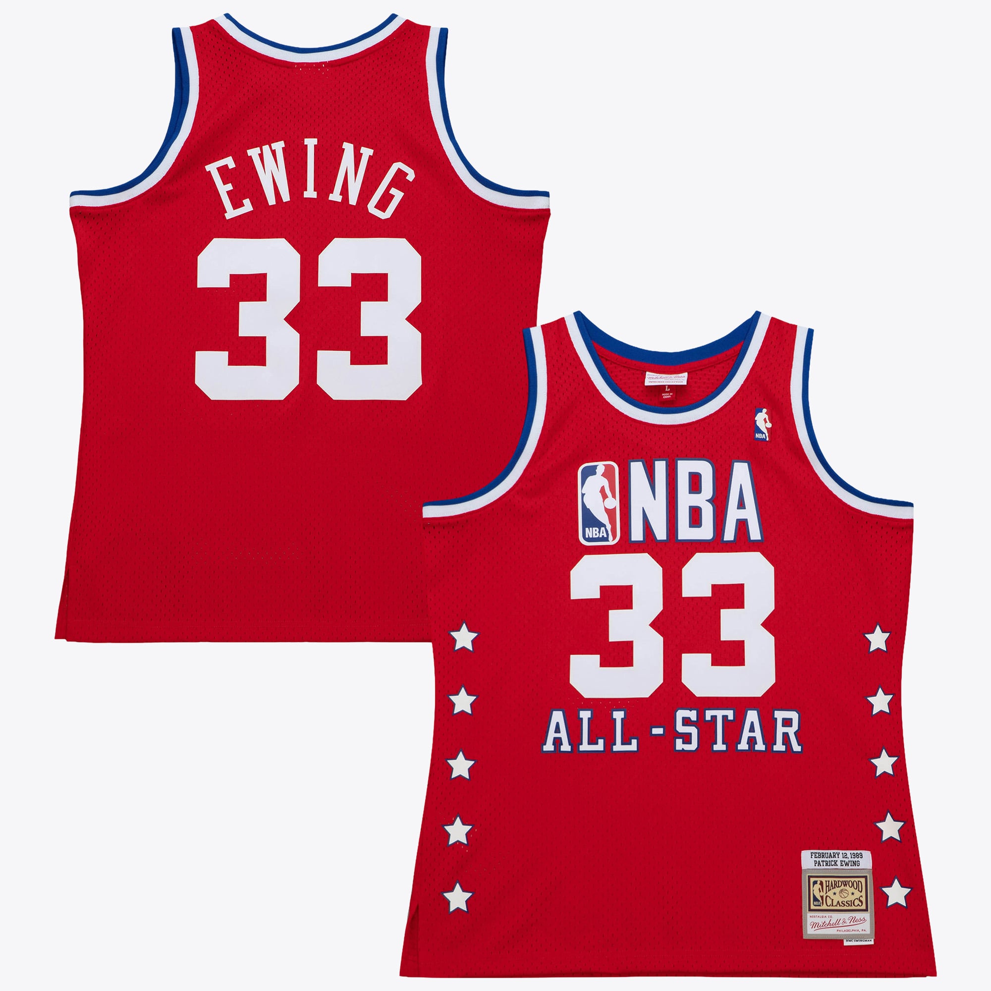 NBA Mitchell & Ness Maillot authentique Swingman All-Star Patrick Ewing 1989 - Écarlate - Homme Taille: XL