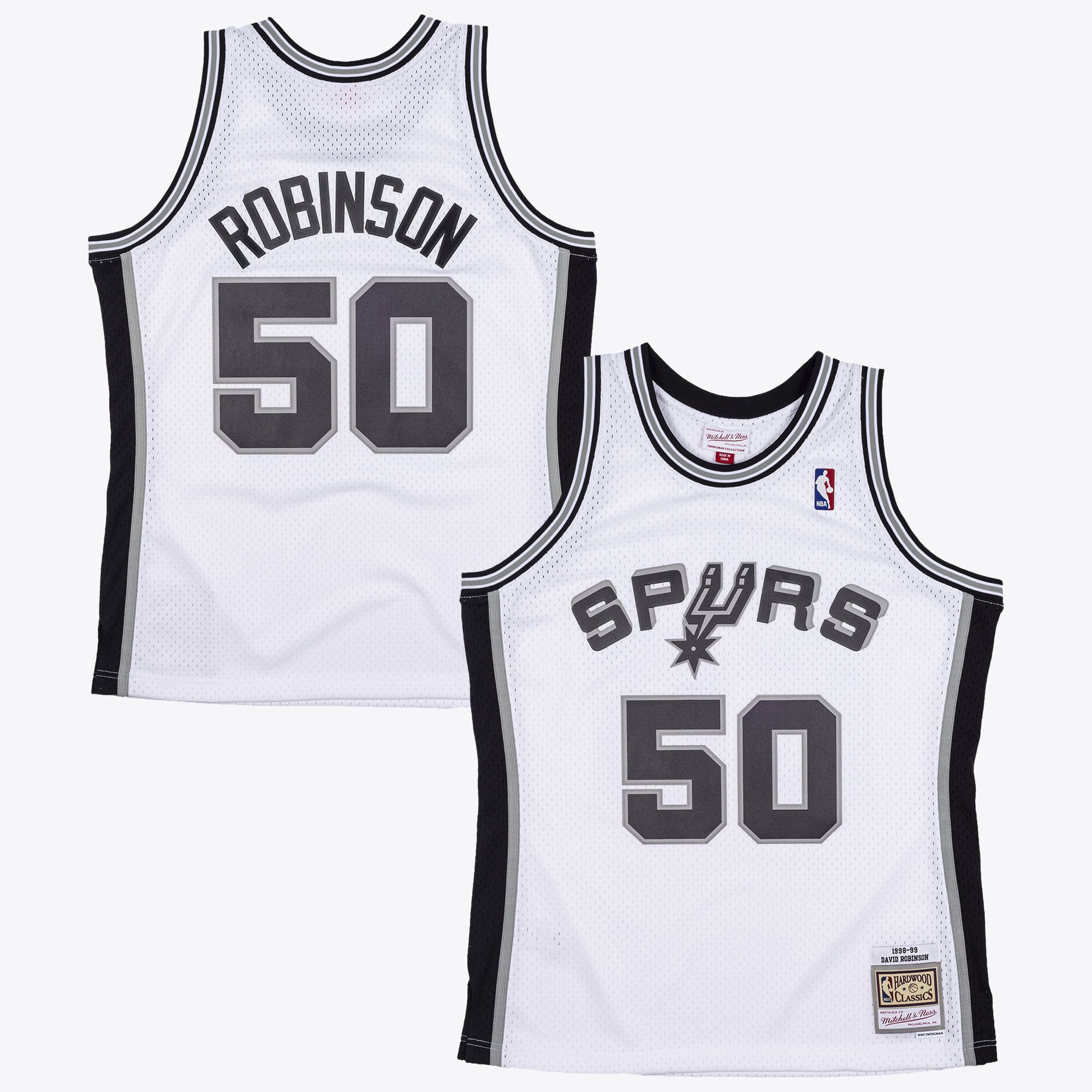 Maillot authentique Swingman Mitchell & Ness David Robinson 1998 des San Antonio Spurs - Blanc - Homme Taille: S