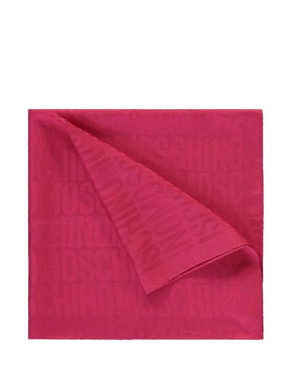 Logo-Jacquard Silk Scarf - Pink - Moschino Scarves