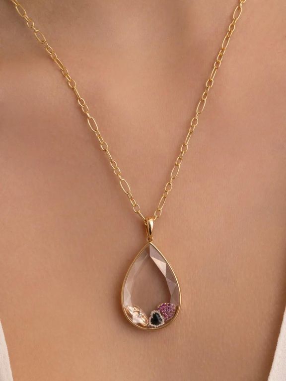 Eclipse Diamond Charm - Natural - Loquet London Necklaces