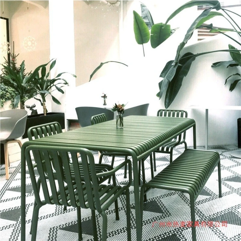 Outdoor Modern Leisure,outdoor Courtyard Tables and Chairs, Simple Garden Coffee Shop, Outdoor Balcony, Wrought Iron Combination