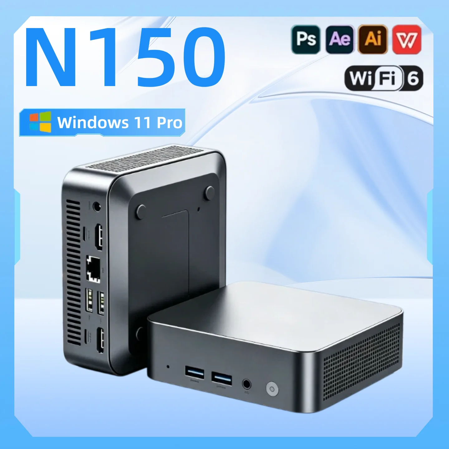 【Brand+】NEUER Windows 11 Desktop Office PC Intel N150 Mini-PC 1TB 2TB SSD 16GB RAM WiFi6 Tragbarer Gaming-Computer