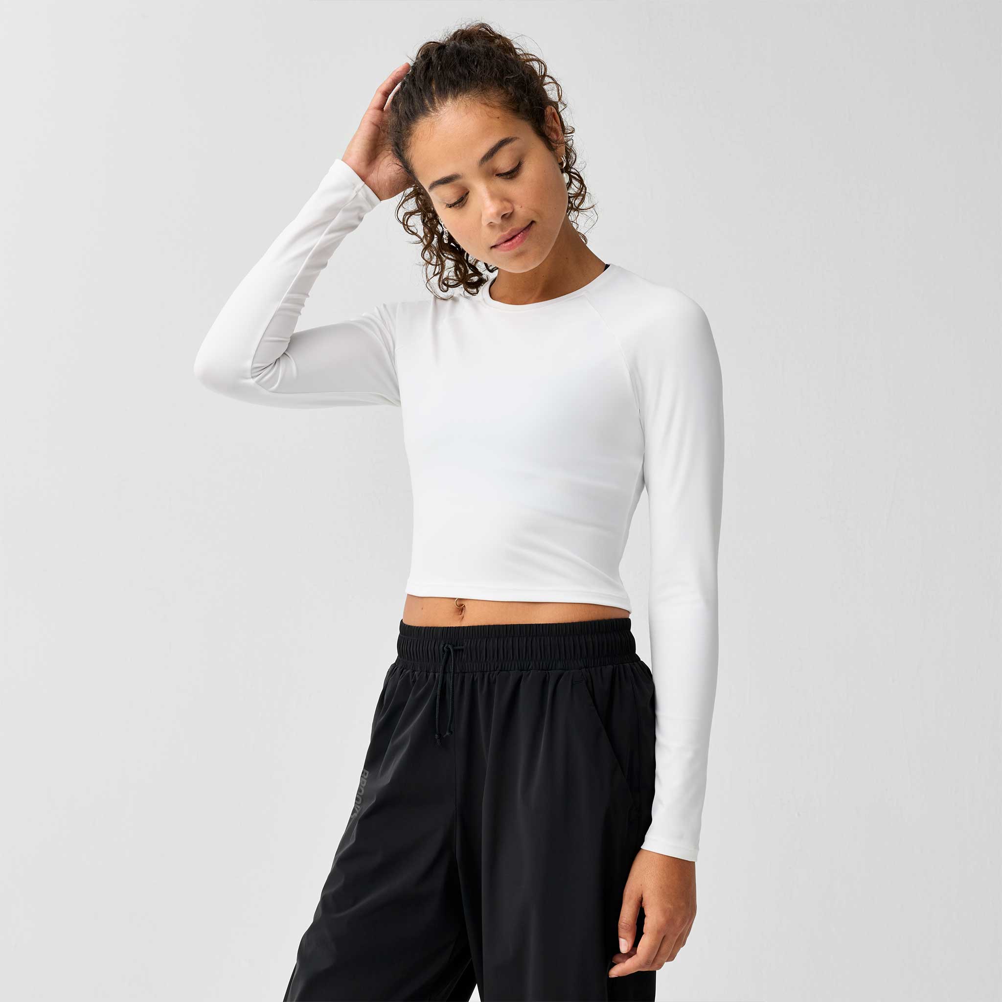 Brooks Luxe Crop Long Sleeve Women's Running Apparel White