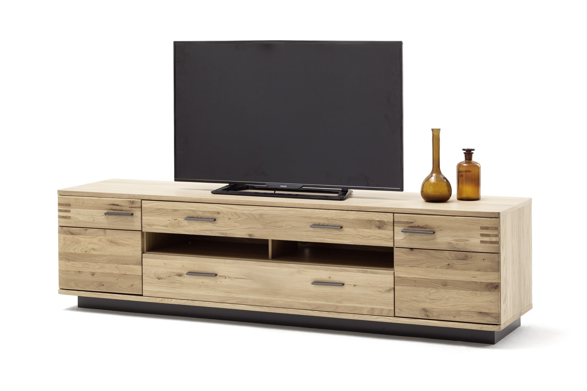 TV-Lowboard Eiche bianco teilmassiv 210 cm Sevilla
