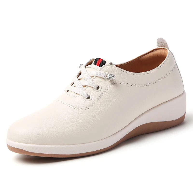 2026 Damen Plateau-Loafer 100% Echtleder Große Größen Casual Sportschuhe Leichte Atmungsaktive Damenschuhe