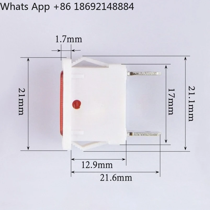 Indicateur/lampe de signalisation ADS-66 pour appareils électroménagers, type bateau, rouge-vert, rectangulaire, avec trou de fixation 11,5 * 17 mm, pour congélateur et réfrigérateur