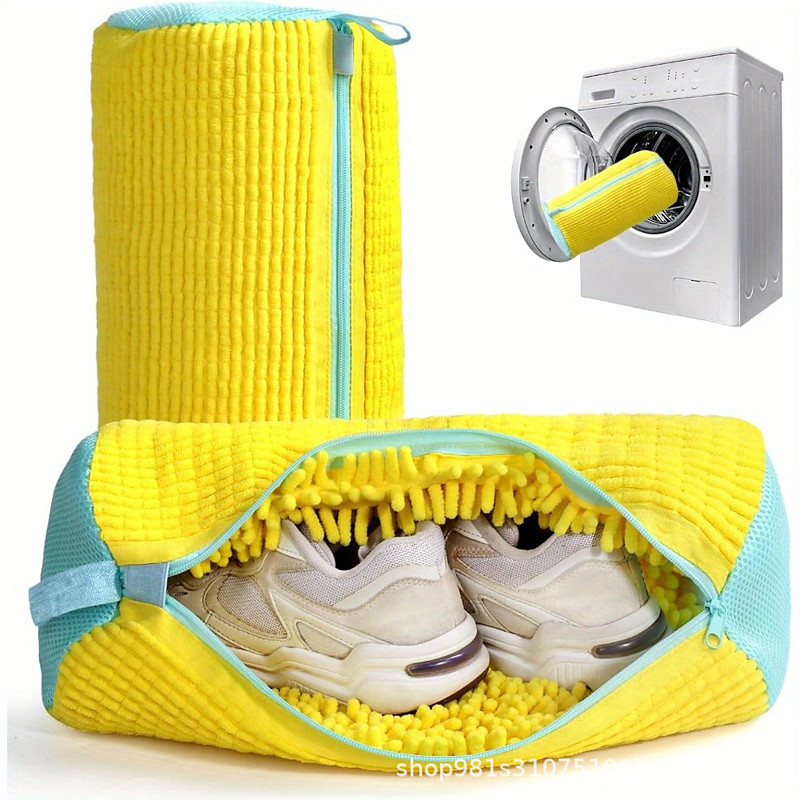 2-Pack Reusable Shoe Washing Bags for Washing Machine, 360° Deep Cleaning Laundry Shoe Bags with Self-Locking Zippers, Protective Mesh Sneaker Wash Bags for Most Shoe Types