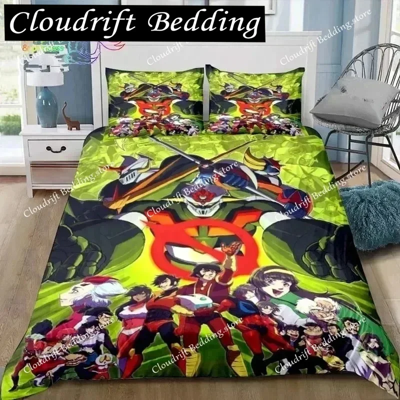 Ensemble de literie Mazinger Z UFO Robot Grendizer, ensemble de literie pour lit simple, double, queen, king size, pour adultes, garçons, chambre à coucher, literie anime, cadeau 026