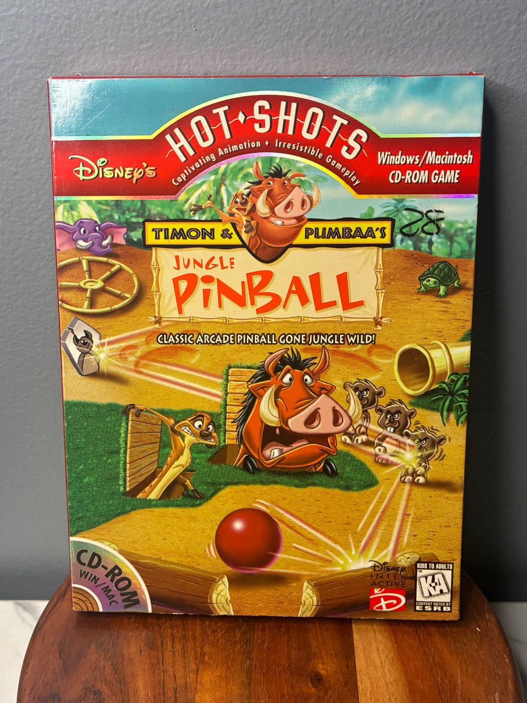 Disney Games | Disney Hot Shots Timon & Pumbaa Jungle Pinball Pc Cd-Rom Big Box 1998 | Color: Red/Yellow | Size: Os