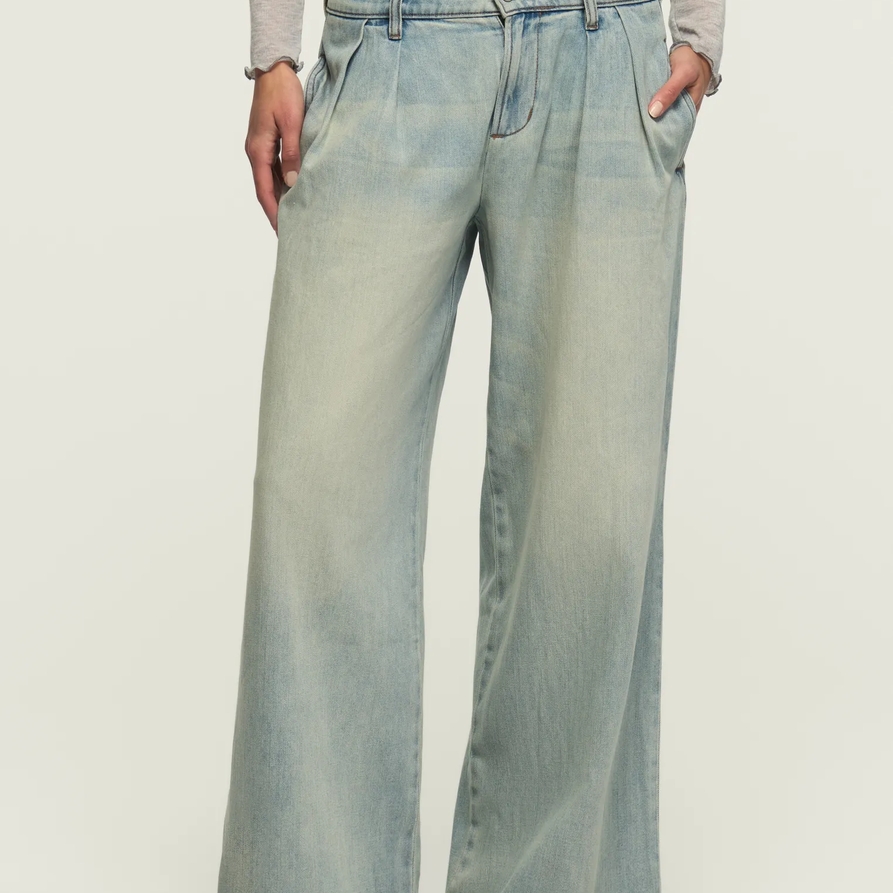 Lucky Brand Double Pleated Trouser - Women's Jeans Denim Pants in Pleats Please, Size 28 x 29