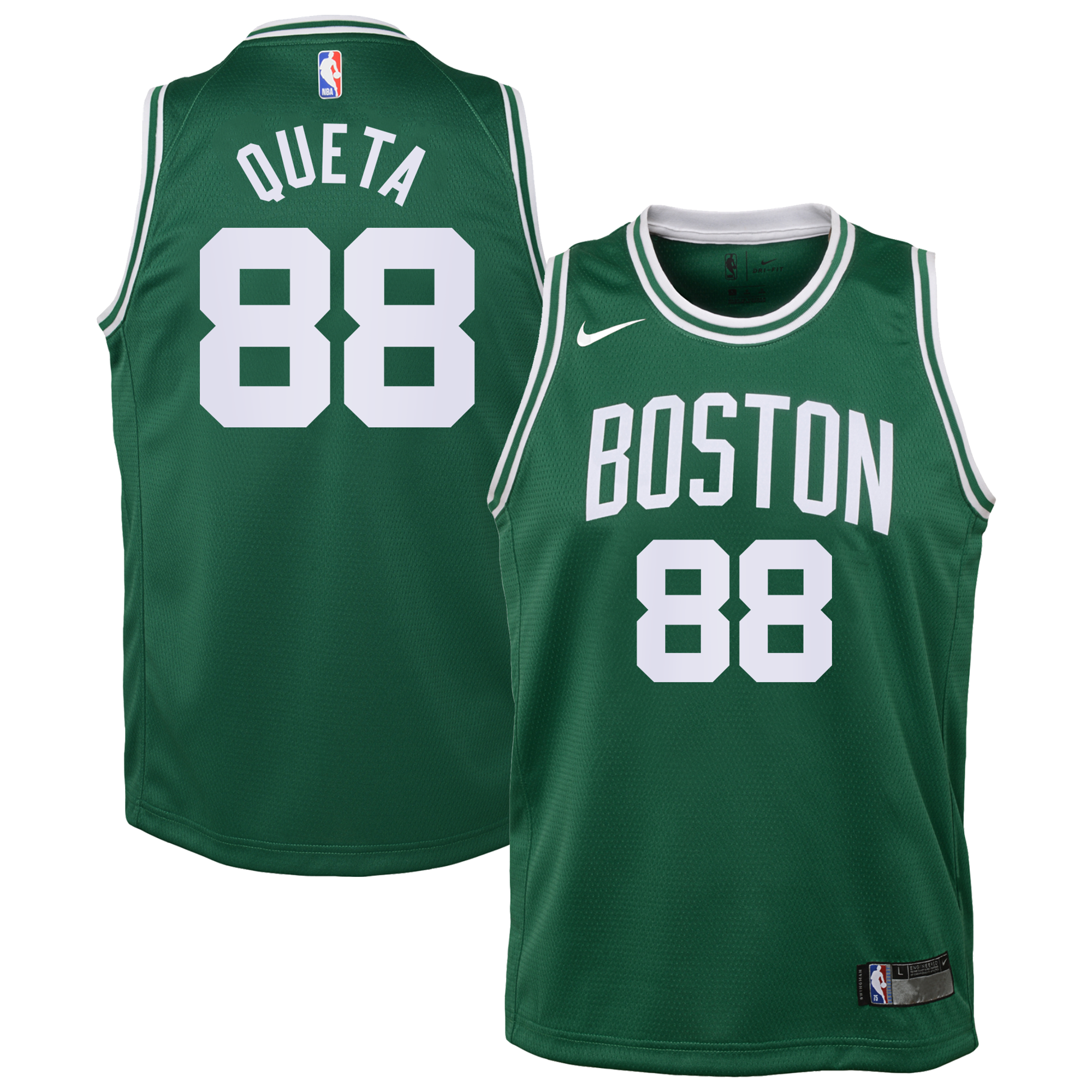 Maillot Swingman Nike Icon Edition des Boston Celtics - Vert Kelly - Neemias Queta - Jeune - unisexe Taille: XL (18/20)