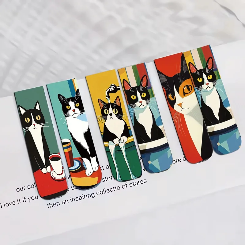 5 Stück einfache und lustige magnetische Lesezeichen für Katzen, Leseartikel, Seitenhalter, Schreibwaren, Bürobedarf, Buch für Seiten, Bücher, Leser