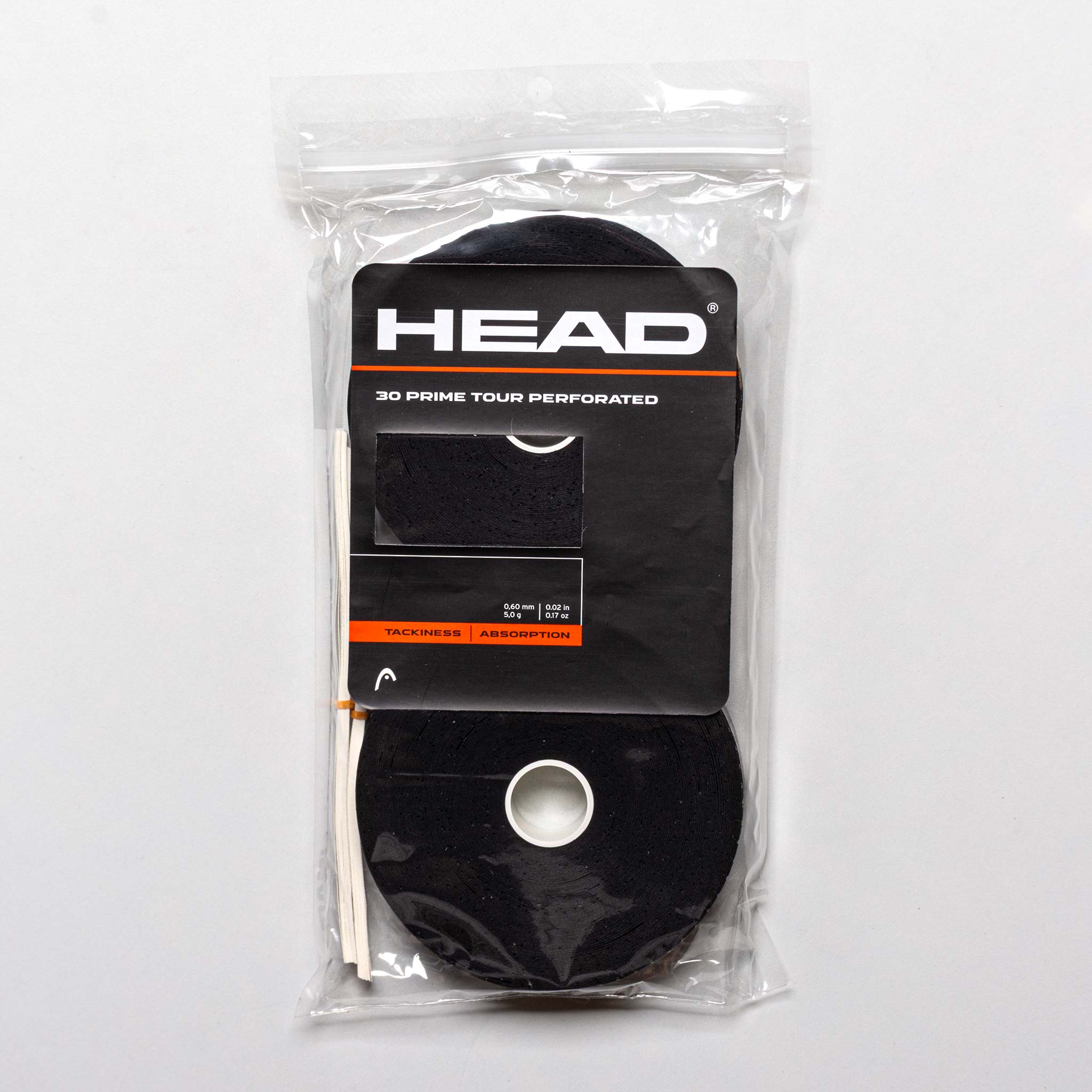 HEAD Prime Tour Perforated Overgrip 30 Pack Tennis Overgrips Black