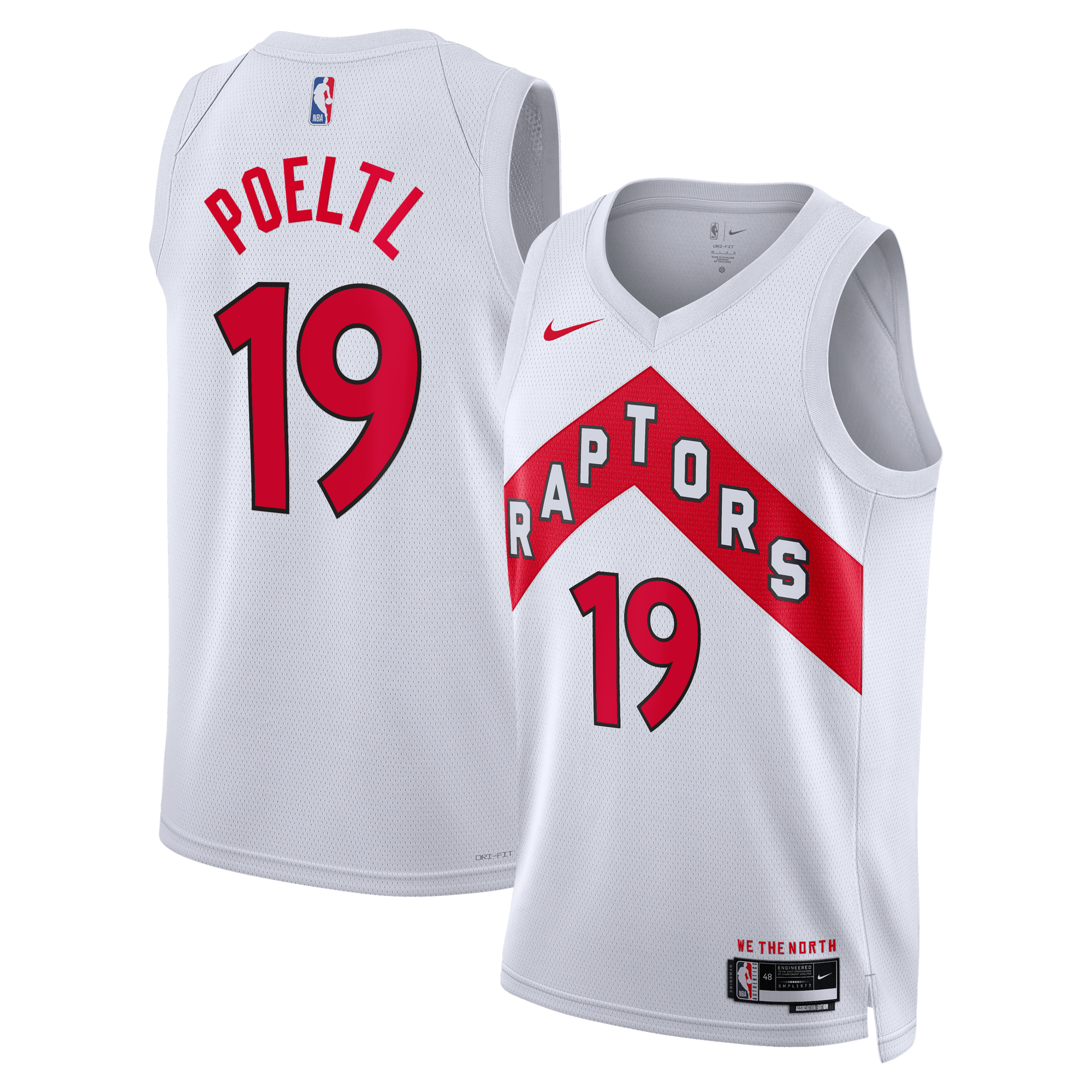 Maillot Swingman Nike Association Edition des Raptors de Toronto - Blanc - Jakob Poeltl - Unisexe - Homme Taille: 2XL