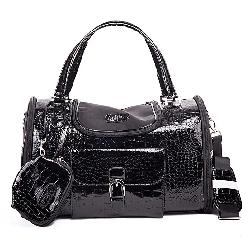 Tragbare Outdoor-Tragetasche für Haustiere, Katzen und Hunde mit Geldbörse, Leder, für Reisen, kleiner Hund, Chihuahua, Teddy, Tragetasche, Handtasche