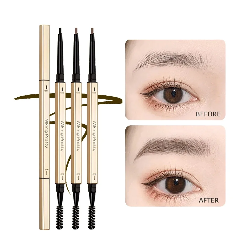 Doppelkopf Augenbrauen stift langlebig wasserdicht 5 Farben Augenbrauen Stift Tönung Mascara verbessern Kosmetik Schönheit Frauen Make-up