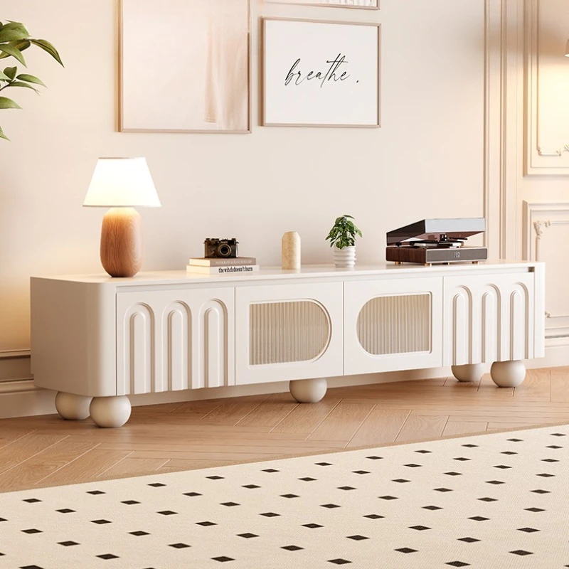 Meuble TV français salon crème vent du sol au plafond meuble TV domestique en bois massif Premium Sense meuble tele meubles