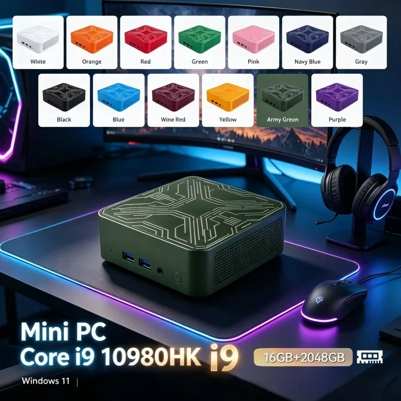 Intel Core I9 10980HK Mini PC 16GB RAM 1TB/2TB SSD WIFI6 BT5.2 4K Small Pocket Computer Windows 11 Gaming Desktop PC