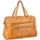 PIECES Tara Shop Leather TRAVEL Bag 17043125, Damen Henkeltaschen, Braun (Cognac.), 40x35x16 cm (B x H x T)