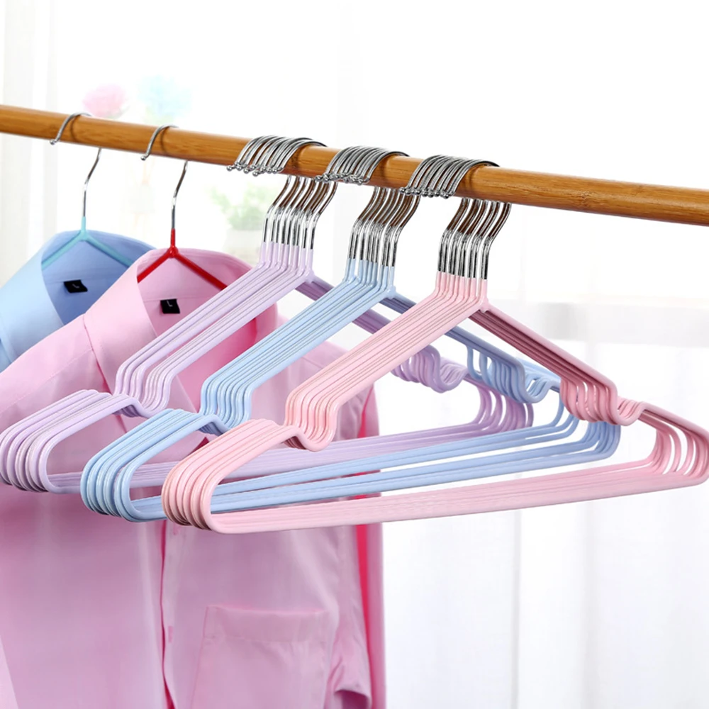 10/20 stücke Metall spurlose Kleiderbügel für Erwachsene Kleidung Mantel Lager regal Trocknen Wäscheleine rutsch feste hängende Garderobe Veranstalter