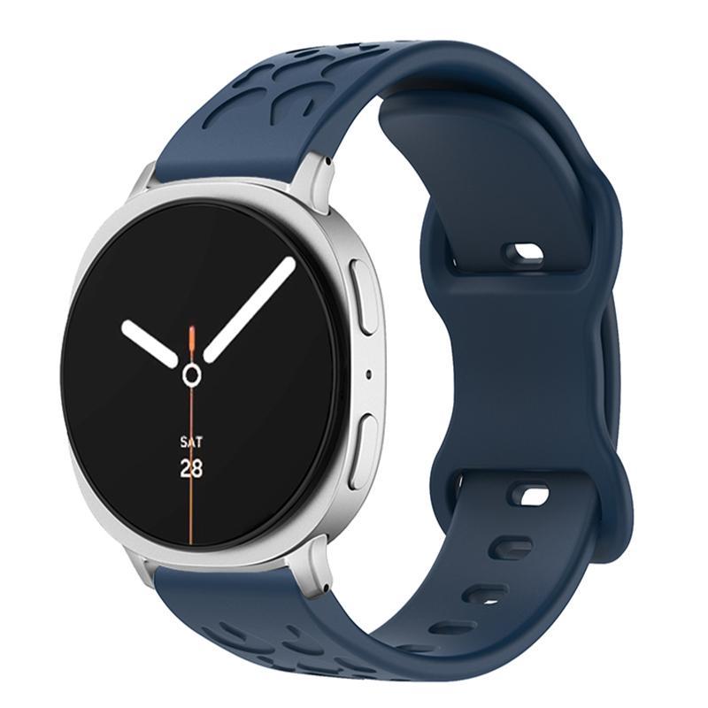 Samsung Galaxy Watch8 Classic Silicone Watch Band With Leopard Texture Butterfly Buckle Adjustable Strap midnight Blue
