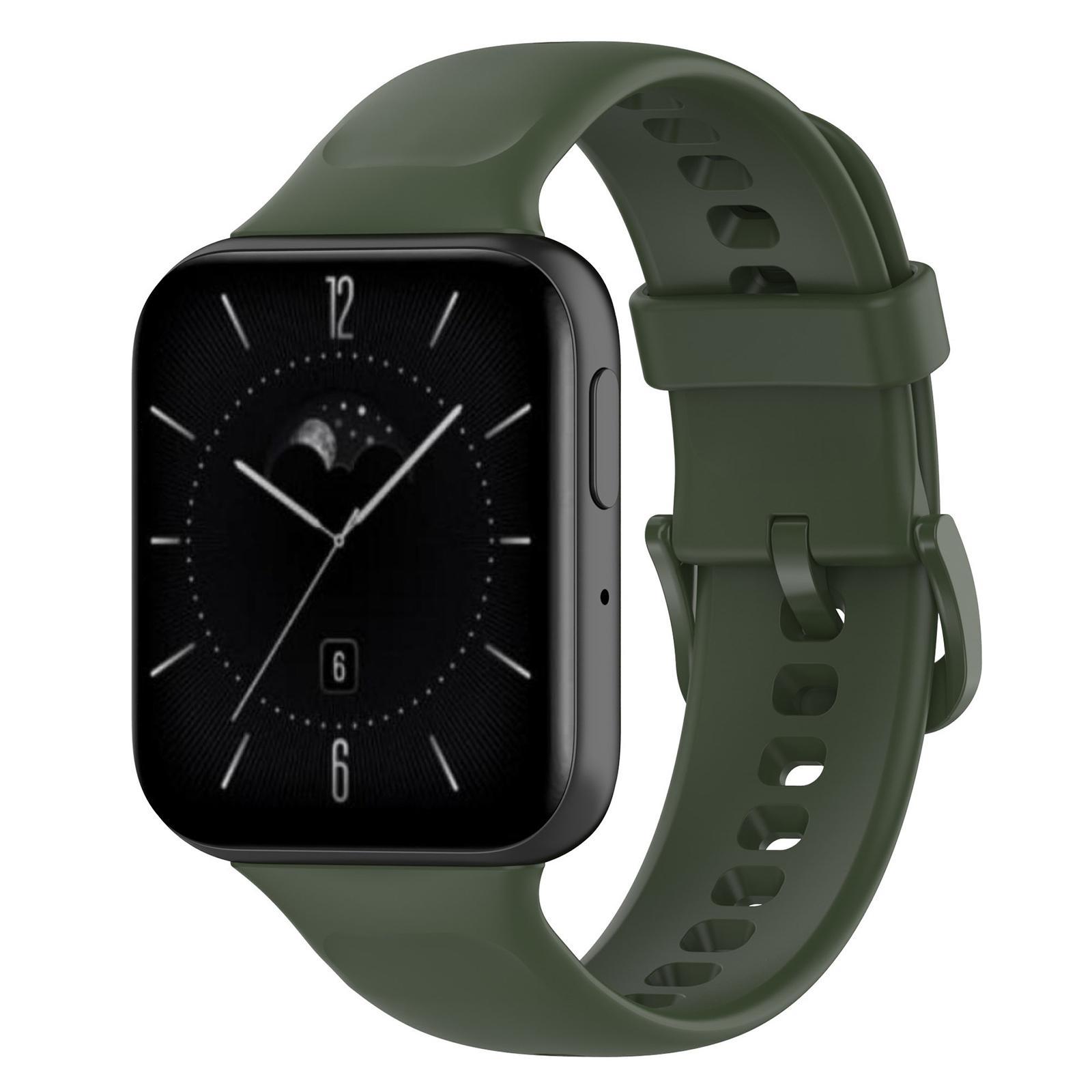 For OPPO Watch 3 Silicone Watch Band Soft Adjustable Replacement Watch Strap army Green