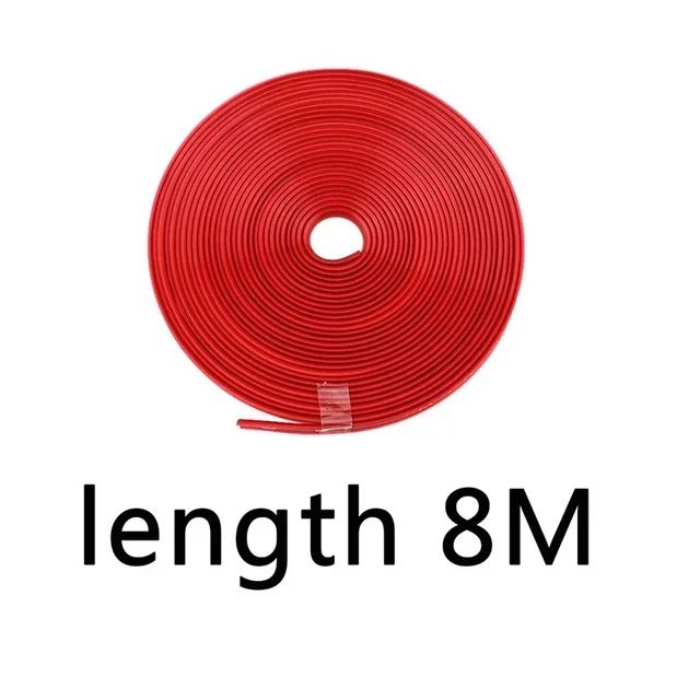 Universal Wheel Rim Protector Strip Decorative Ring 8m red