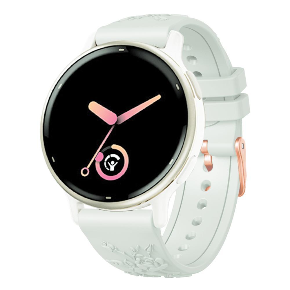 Silicone Watch Band With Rose Gold Buckle Embossed Adjustable Replacement Watch Strap fog Gray