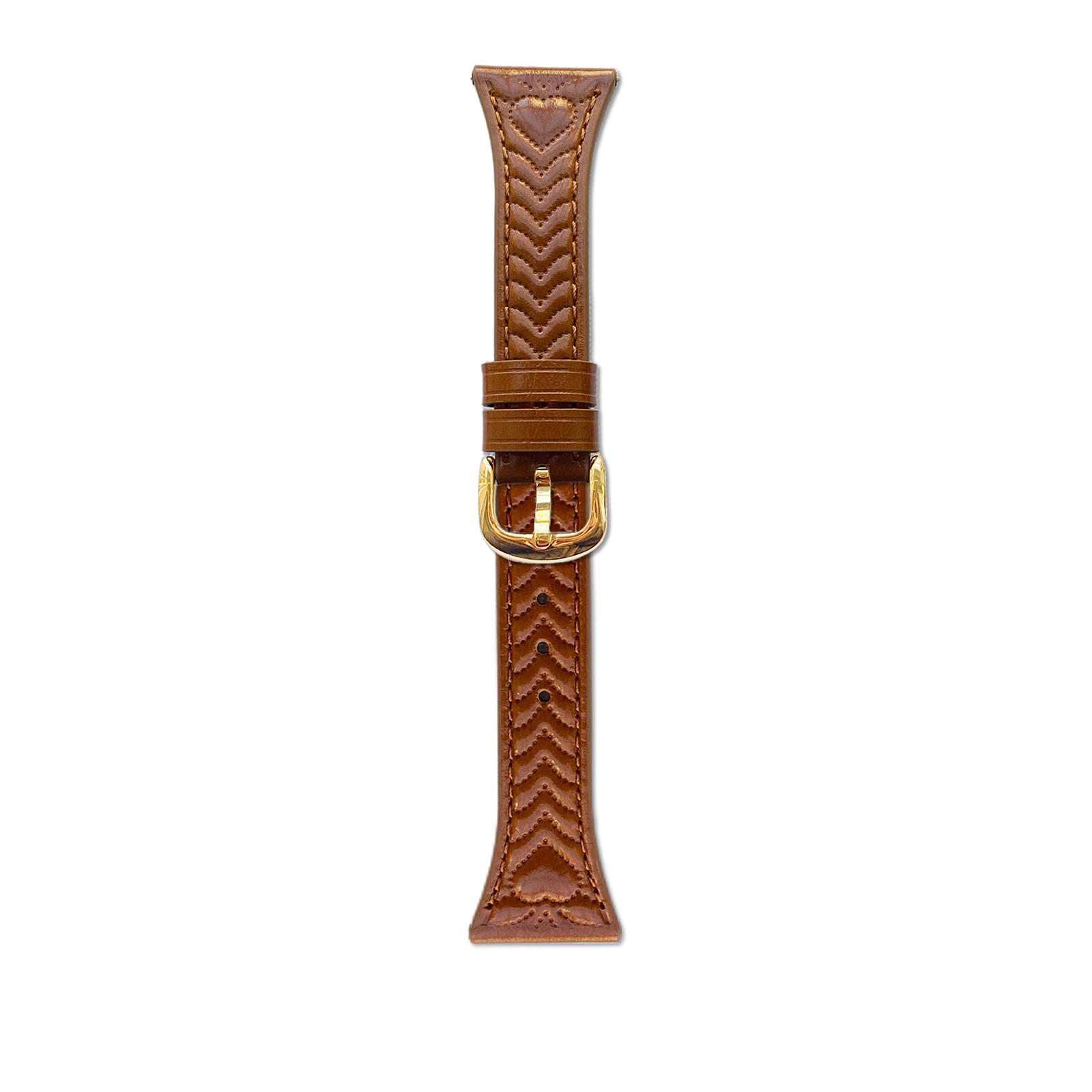 Huawei Watch GT 5 46mm Leather Watch Band Heart Embossed 22mm Replacement Strap brown