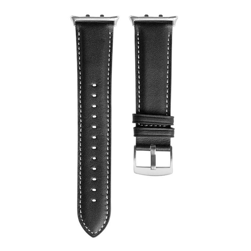 Honor Watch 5 Genuine Leather Watch Band Adjustable Leather Watch Strap Pointed Tail Replacement black