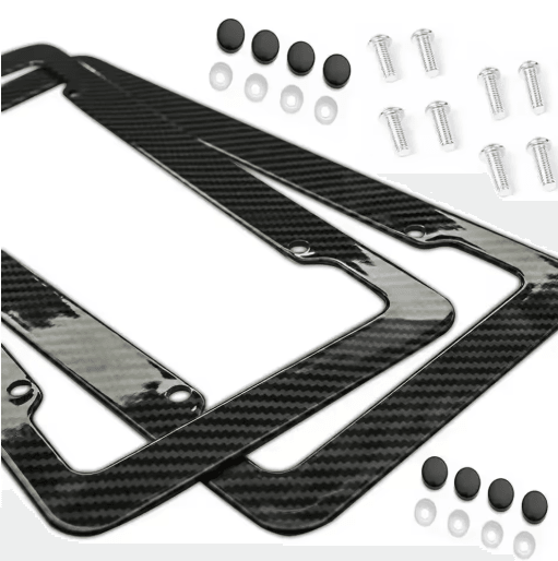 2PCS Carbon Fiber License Plate Frames Universal US CA License Plate Holders For Cars 2set