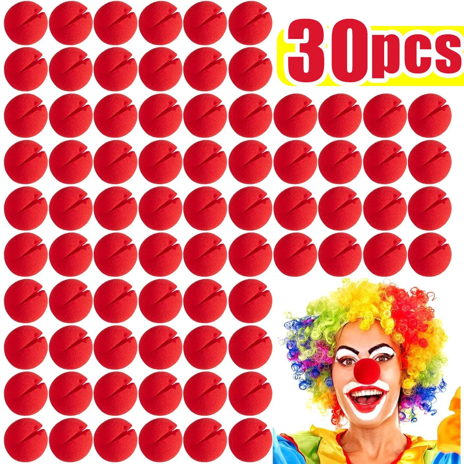 Funny Red Clown Nose Foam Cosplay Accessory For Halloween Party Costume And Circus Performance 30pcs