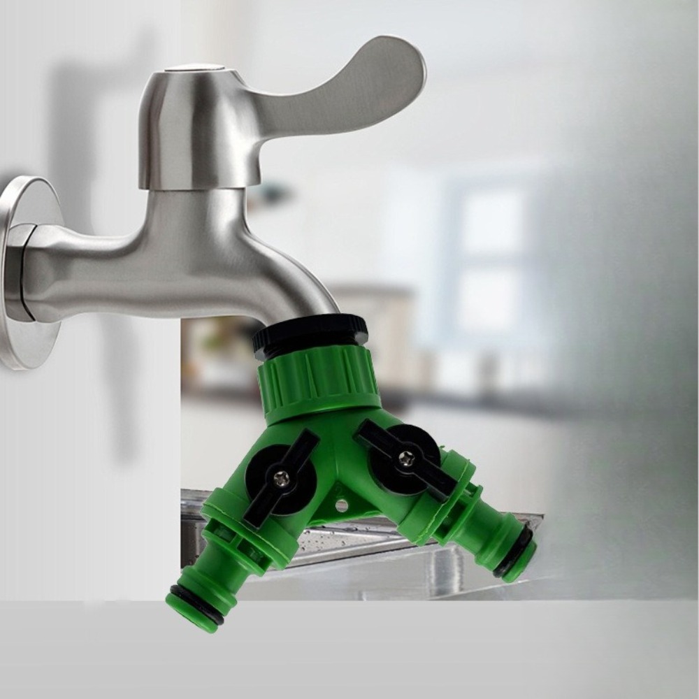 Dual Flow Garden Hose Splitter 2 Way Y Tap Connector With Adjustable Shut Off Valves Dual Flow Garden Hose Splitter 2 Way Y Tap Connector With Adjustable Shut Off Valves